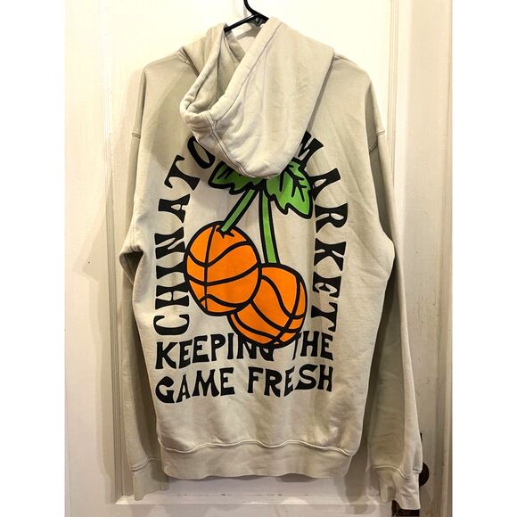 Chinatown Market Cream Basketball Pullover Hoodie Top  Mens Size Large - Picture 7 of 10